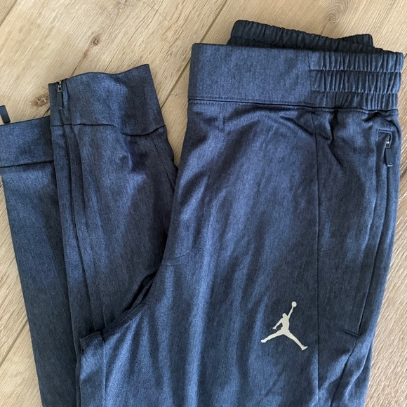 NWOT Jordan Jumpman Blue Jogger Pants w Gray Logo, S - Unique - Picture 1 of 5